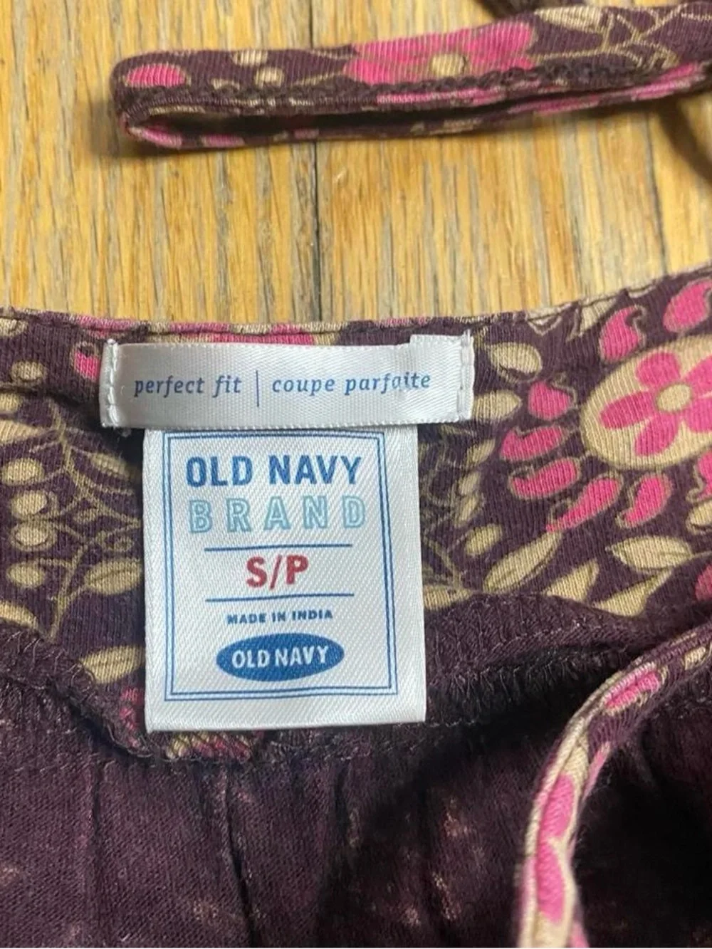 Old Navy Purple Floral Tie-Strap Tank with Pink Accents - Picture 4 of 8